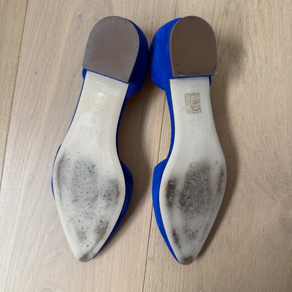 J Crew Blue Suede D'Orsay Flats - Picture 4 of 4